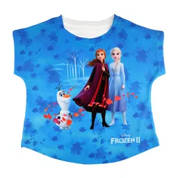 Disney by Wear Your Mind Girls Blue Printed Round Neck T-shirt-picture-10