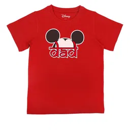 Disney by Wear Your Mind Boys Red Mickey Mouse Printed Applique T-shirt-picture-53