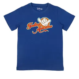 Disney by Wear Your Mind Boys Blue Printed Applique T-shirt-picture-29