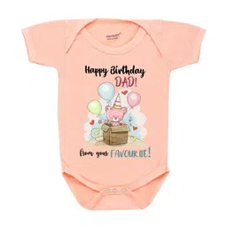 KNITROOT Infant Kids Peach-Coloured & Black Favourite Baby Bodysuit-picture-26