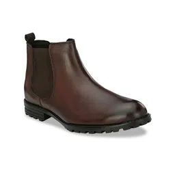 Hirels Men Solid Hand Painted Leather Mid-Top Chelsea Boots-picture-29
