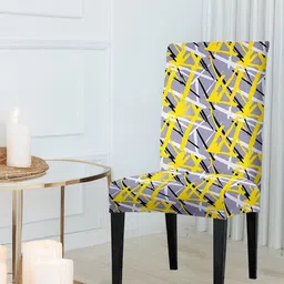 Cortina Yellow Printed Chair Cover-image-60