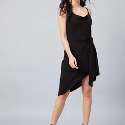 Athena Women Black Solid Sheath Dress-picture-21