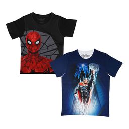 Marvel by Wear Your Mind Boys Black Spiderman Printed Round Neck T-shirt-picture-0
