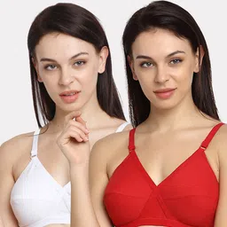 Friskers Set of 2 White & Red Full Coverage Cotton Everyday Bra - O-312-02-312-03-30-picture-17