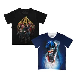 Marvel by Wear Your Mind Boys Black Printed Round Neck T-shirt-picture-15