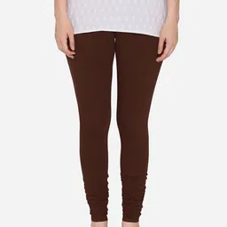 Vami Women Brown Solid Churidar-Length Stretchable Leggings-image-59