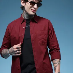 HERE&NOW Solid Pure Cotton Shirt-picture-11