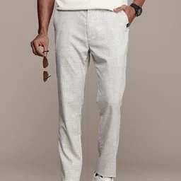 WROGN Men Checked Slim Fit Trousers-picture-33