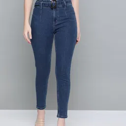 Chemistry Women Navy Blue  SolidSkinny Fit Stretchable Jeans-picture-35