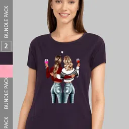 CHOZI Pack Of 2 Printed Cotton Bio Finish T-shirt-picture-26