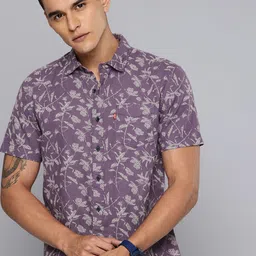 Levis Slim Fit Floral Printed Linen Cotton Casual Shirt-picture-17