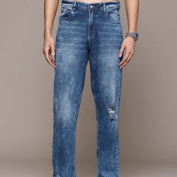The Roadster Lifestyle Co. Men Straight Fit Mildly Distressed Mid Rise Stretchable Jeans-picture-34