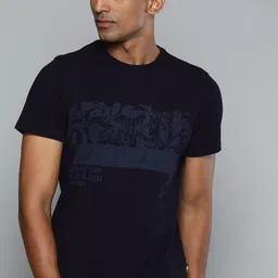 Indian Terrain Printed Pure Cotton Indigo T-shirt-picture-19