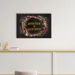 eCraftIndia Black & Yellow Good Food Is Good Mood Satin Matt Texture UV Art Painting-picture-11