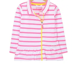 Cherry Crumble Girls White & Pink Striped Sweatshirt-picture-15