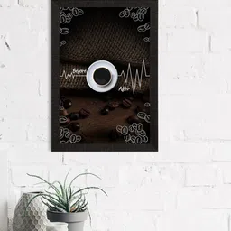 eCraftIndia Brown & White Before and After Coffee Satin Matt Texture UV Art Painting-image-1