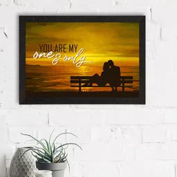 eCraftIndia Yellow & Black Love Theme Quote Satin Matt Texture UV Art Painting-image-94