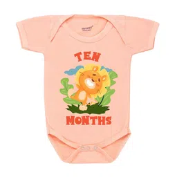 KNITROOT Infant Kids Peach-Coloured & Yellow Printed Bodysuit-picture-19