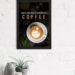 eCraftIndia Black & White Today's Good Mood Is Sponsored By Coffee Satin Texture Painting-image-2