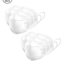 Lioncrown Unisex Pack Of 10 White Solid 5-Ply Reusable N95 Masks-picture-14