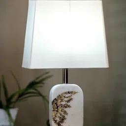 POSH-N-PLUSH White & Brown Solid Contemporary Winged Marble Table Lamp-picture-22