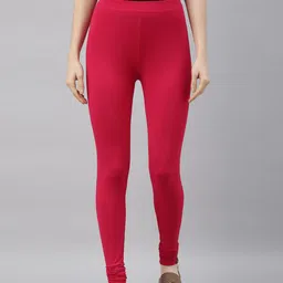 TWIN BIRDS Women Red Solid Churidar-Length Leggings-picture-54