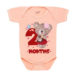 KNITROOT Infant Kids Peach-Colored & Red Printed Bodysuit image 1