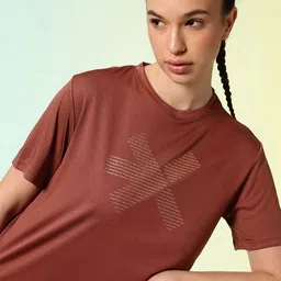 HRX by Hrithik Roshan ACTIVE-GODDESS Brand Logo Printed Rapid Dry Training T-shirt-picture-31