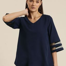 Qurvii Flared Sleeves Crepe Top-picture-34