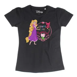 Disney by Wear Your Mind Black Pure Cotton Disney Princess Regular Top-picture-10