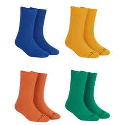 Dynamocks Unisex Pack of 4 Solid Calf-Length Socks-picture-28