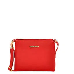 Bagsy Malone Red Solid Sling Bag-image-5