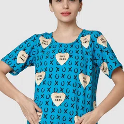 Smarty Pants Women Blue & Black Printed Round Neck T-shirt-picture-11