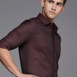 Louis Philippe Gods & Kings Men Burgundy Long Sleeves Giza Cotton Formal Shirt-picture-42