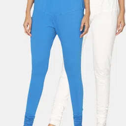 TSG Bliss Women Pack of 2 Solid Churidar Leggings-picture-16