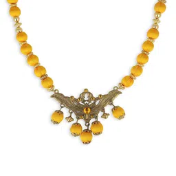 AKSHARA Women Yellow Brass Necklace-picture-32