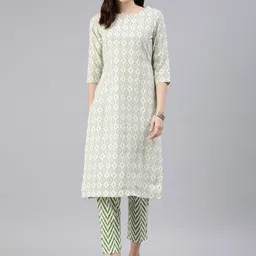 KALINI Women Ethnic Motifs Printed Regular Kurta with Trousers image 1