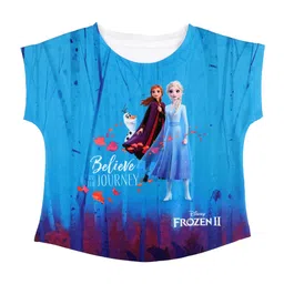 Disney by Wear Your Mind Girls Blue Printed Round Neck T-shirt-picture-31