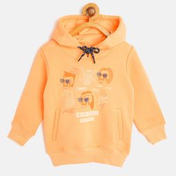 Gini and Jony Boys Peach-Coloured & Off-White Pure Cotton Printed Hooded Sweatshirt-picture-24