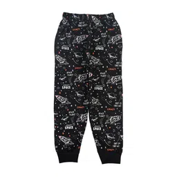 CRAZYPENGUIN Boys Black & White Conversational Printed Pure Cotton Joggers-picture-19