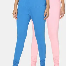 TSG Bliss Women Pack of 2 Solid Churidar Leggings-image-69
