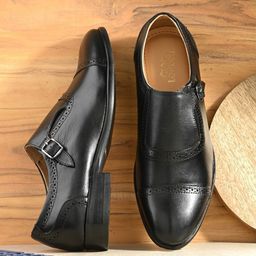CLOG LONDON Men Textured Formal Monk Shoes-picture-44