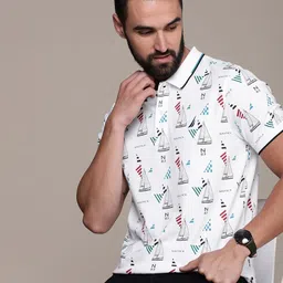 Nautica Men Printed Polo Collar Pure Cotton T-shirt-picture-50