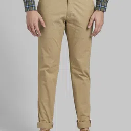 Parx Men Khaki Tapered Fit Solid Regular Trousers-image-35