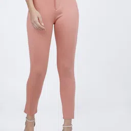 Tokyo Talkies Women Pink Slim Fit Cigarette Trousers-image-44