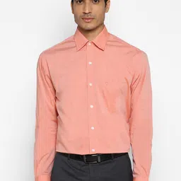 Cantabil Men Orange Regular Fit Solid Formal Shirt-picture-31