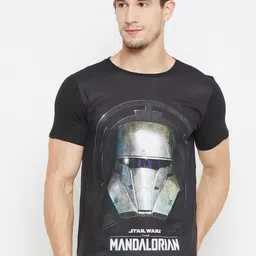 STAR WARS Men Black & Grey Mandalorian Printed Round Neck T-shirt-picture-51