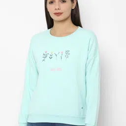 Allen Solly Woman Women Blue Printed Sweatshirt-picture-26