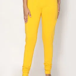 TSG Bliss Women Yellow Solid Shrinkage Resistance Churidar Leggings-picture-15